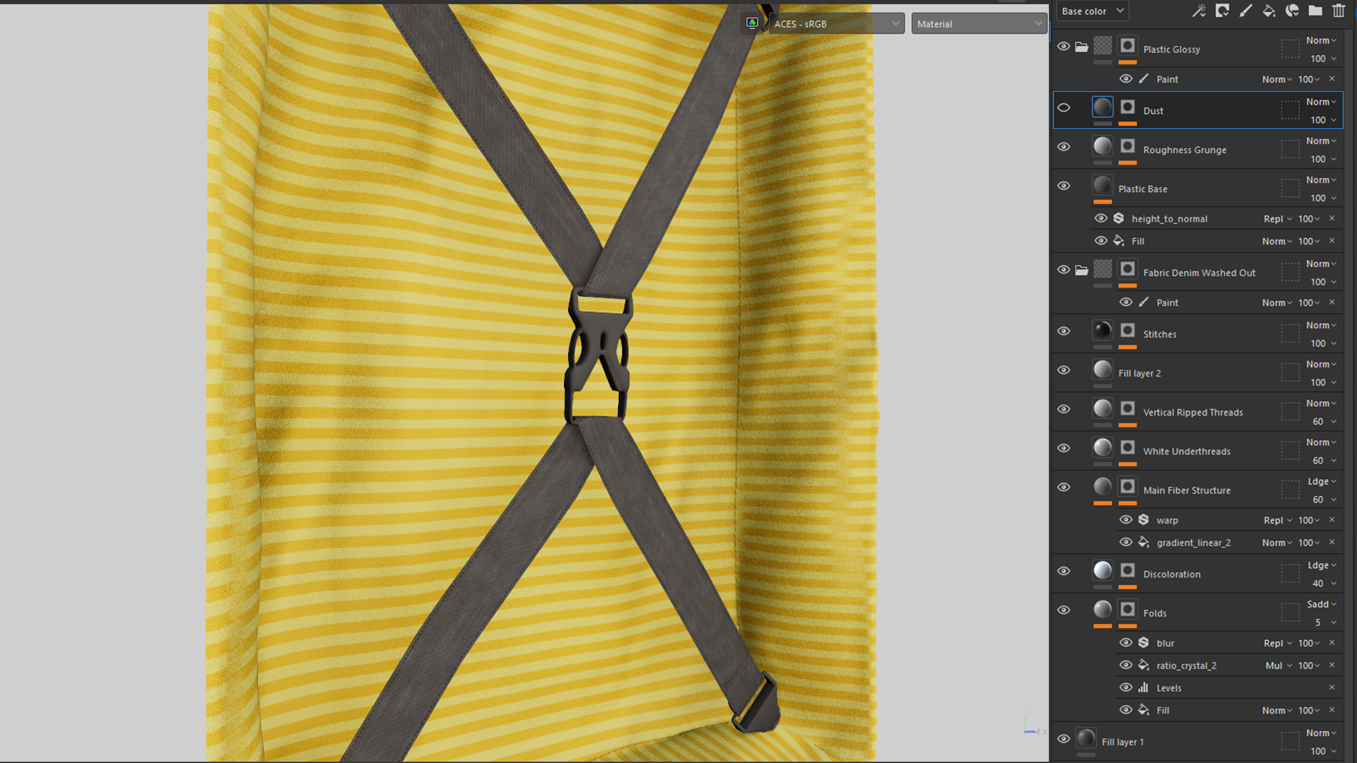 Capas y texturizado procedural de polímeros y textiles en Substance 3D Painter